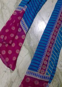 Striped Blue &amp; Pink Scarf