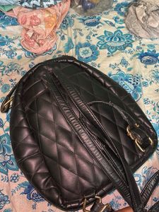 Black Quilted Small Backpack – Stylish &amp; Compact