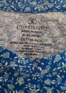 Blue Floral Print Top