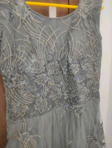 Elegant Grey Evening Gown