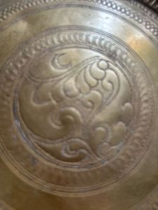 Vintage Etched Brass Plate