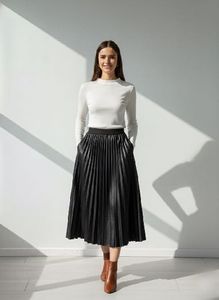 Pleated Midi Skirt