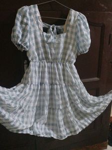 Gingham Tiered Mini Dress