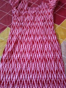 Red &amp; White Print Kurti
