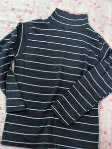 Striped Turtleneck Top