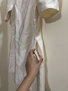off White Puff Sleeve Mini Dress