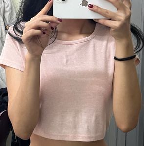 Baby Pink Ribbed Crop Top 🌸