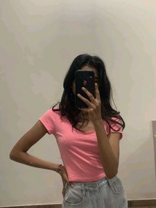 Pink Cropped Tee