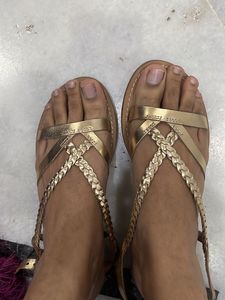 brand New Golden Sandals (size 41)