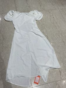 White Puff Sleeve Dress