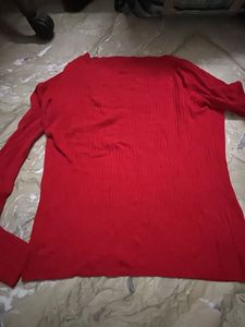 Red Long Sleeve Knit Top