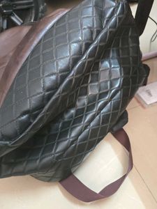 Brown Leather Backpack water resistant