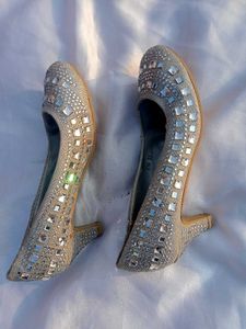 Sparkly Silver rhinestone Ballerinas