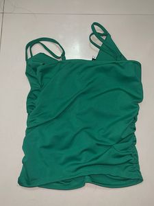 Green Ruched Tank Top