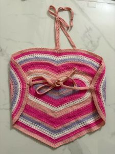 Crochet Heart Halter Top