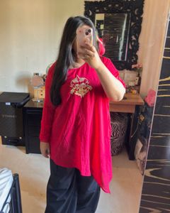 Asymmetrical Red Kurti