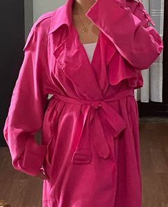 Stylish Pink Trench Coat