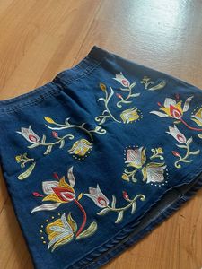 Designer Embroidered Cute Mini Skirt