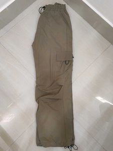 Olive Cargo Baggy Parachute Pants