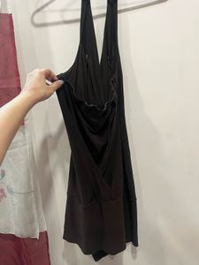 Brown Halter Mini Dress