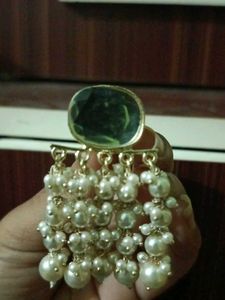White Pearl Earrings And Bangles