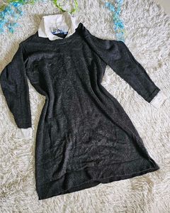 Elegant Grey Knit Dress