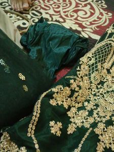 Green Beautiful Dress Only One Time Wear