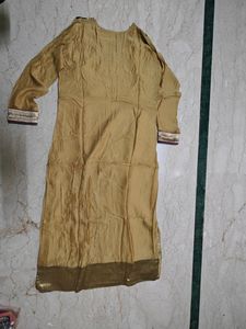 Beige and Blue Zardozi Work Kurta Set