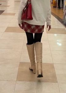 Beige Knee High Boots (3inches)