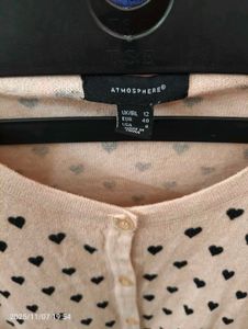 Imported Heart Print Cardigan