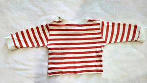 ⭕️➡️.Red &amp;white Stripes Unisex Babies T-shirt