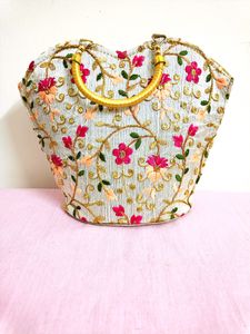 Jaipuri Embroidered Hand Bag Set Of Two Pieces