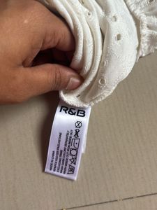 White Eyelet Cinched Blouse