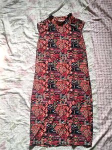 Patterned Sleeveless Dress