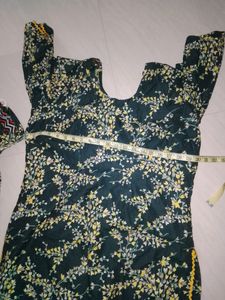 Bottle Green Suit With Yellow Dupatta