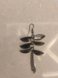 Leave Shaped Earrings, Stylish (Dark Grey)