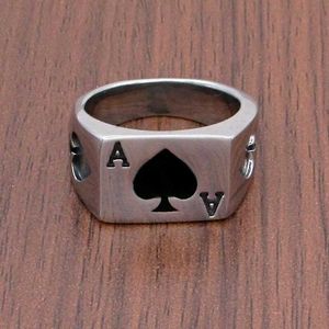Y2k Silver Streetwear Rings Ace Of Spades