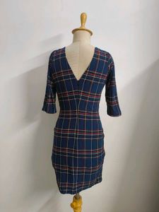 Stylish Plaid Wrap Mini Dress
