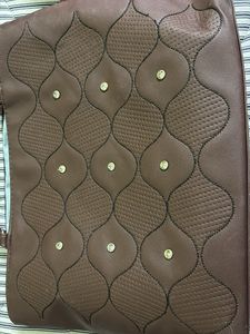 Brown Paisley Quilted Shoulder Bag