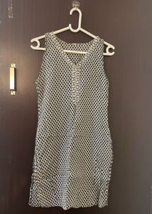 Black And White Printed Kurti