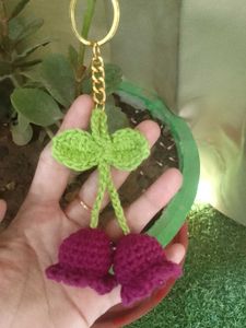 Crochet Hanging Flower Keychain