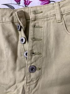 Olive Green Denim Shorts