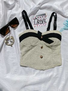 Chic Tweed Corset Top