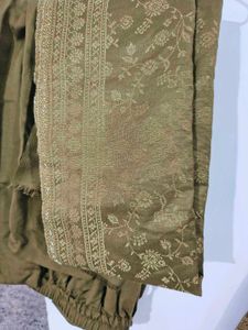 Beautiful Mehendi colour woolen suit