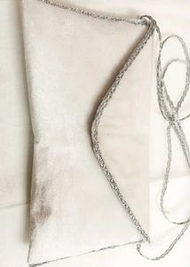 Handmade Silver Velvet Clutch Purse