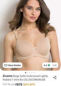 Zivame Beige Solid Underwired T-shirt Bra 🍞