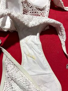 White Lace One-Piece Swimsuit