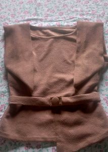 Belted Brown Top