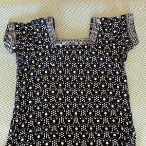 Kurta with Duppatta Black and White Combination
