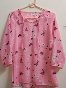 Pink Butterfly Fashionable Top